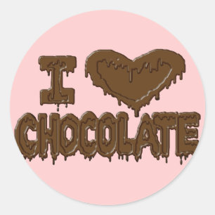 Sticker Rond J'adore le chocolat