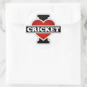 Sticker Rond J'adore le cricket (Sac)