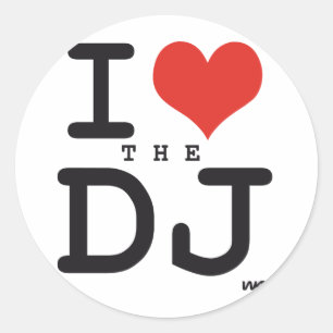 Sticker Rond J'adore le DJ