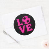 Sticker Rond J'adore le football pour et (Enveloppe)