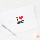 STICKER ROND J'ADORE LE GRAFFITI (Enveloppe)