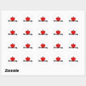 Sticker Rond J'adore le grossissement (Feuille)