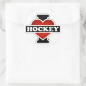 Sticker Rond J'adore le hockey (Sac)