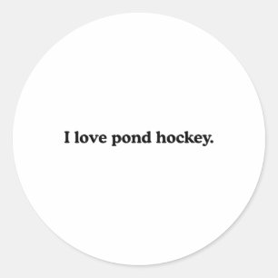 Sticker Rond J'adore le hockey sur étang - Amateur de sport de