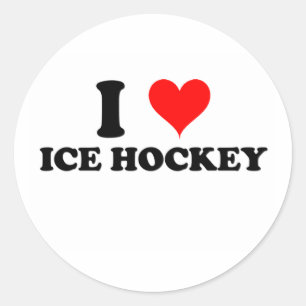 Sticker Rond J'adore le hockey sur glace