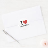 Sticker Rond J'adore le journalisme pour les étudiants/enseigna (Enveloppe)