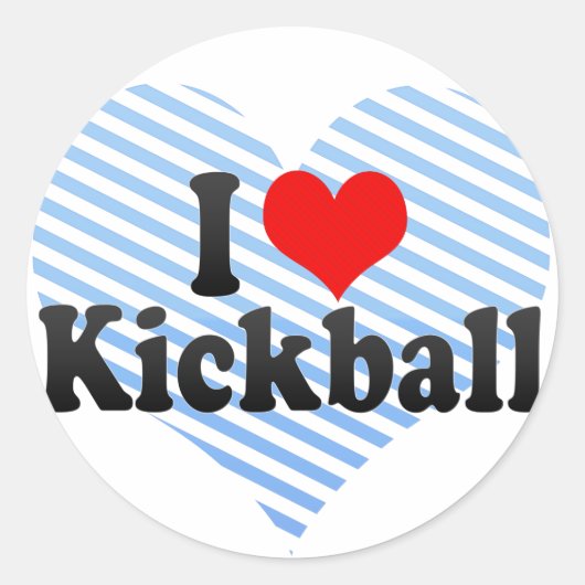 Sticker Rond J'adore le kickball (Devant)