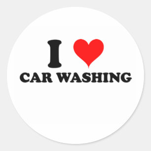 Sticker Rond J'Adore Le Lavage De Voiture