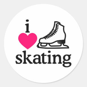 Sticker Rond J'adore le patinage