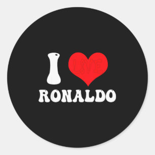 Sticker Rond J'adore le prénom de Ronaldo Groovy Personnalisé V