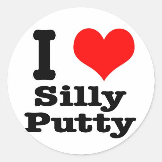 Sticker Rond J'ADORE le putty idiot (Devant)