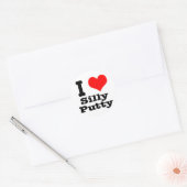 Sticker Rond J'ADORE le putty idiot (Enveloppe)
