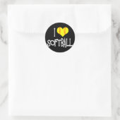 Sticker Rond J'adore le softball (Sac)