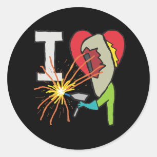 Sticker Rond J'adore le soudage
