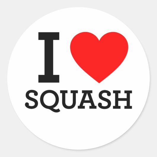 Sticker Rond J'adore le squash (Devant)