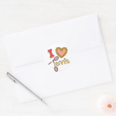 Sticker Rond J'adore le tennis (Enveloppe)
