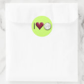 Sticker Rond j'adore le volley-ball (Sac)