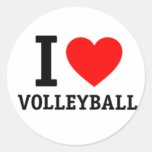 Sticker Rond J'adore le volley-ball