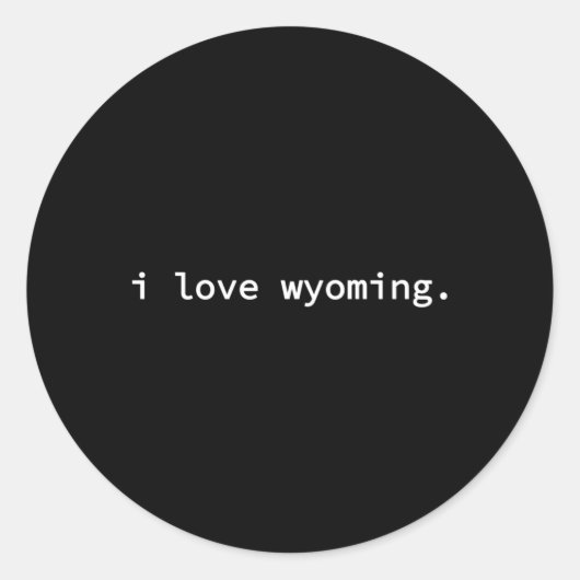 Sticker Rond J'adore le Wyoming (Devant)
