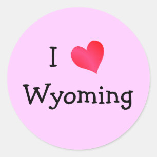 Sticker Rond J'adore le Wyoming