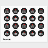 Sticker Rond J'adore l'école du dimanche (Feuille)