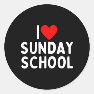 Sticker Rond J'adore l'école du dimanche