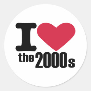 Sticker Rond J'adore les années 2000