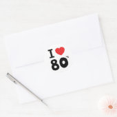 Sticker Rond J'adore les années 80 (Enveloppe)