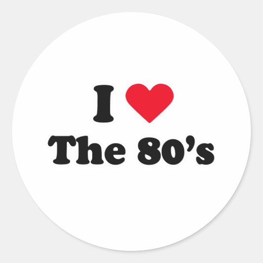 Sticker Rond J'adore les années 80 (Devant)