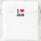 STICKER ROND J'ADORE LES AVIONS (Sac)