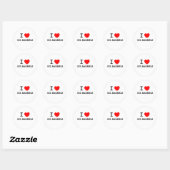 Sticker Rond J'adore les barils d'huile (Feuille)