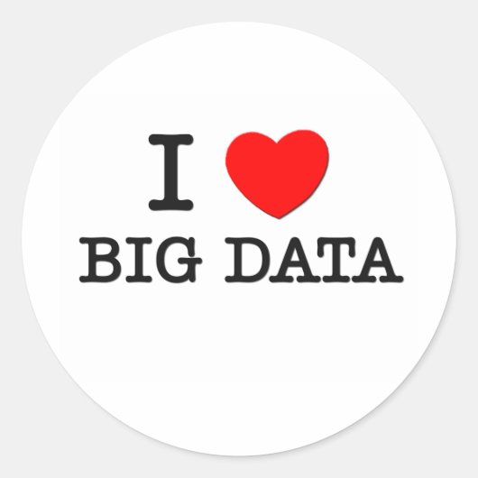 Sticker Rond J'adore les Big Data (Devant)