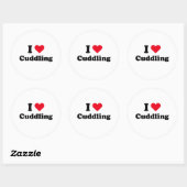 Sticker Rond J'adore les câlins (Feuille)