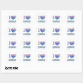 Sticker Rond J'adore les chenilles (Feuille)