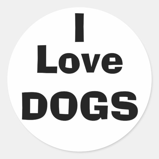 Sticker Rond J'adore les CHIENS (Devant)