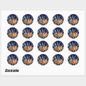 Sticker Rond J'adore les clowns (Feuille)