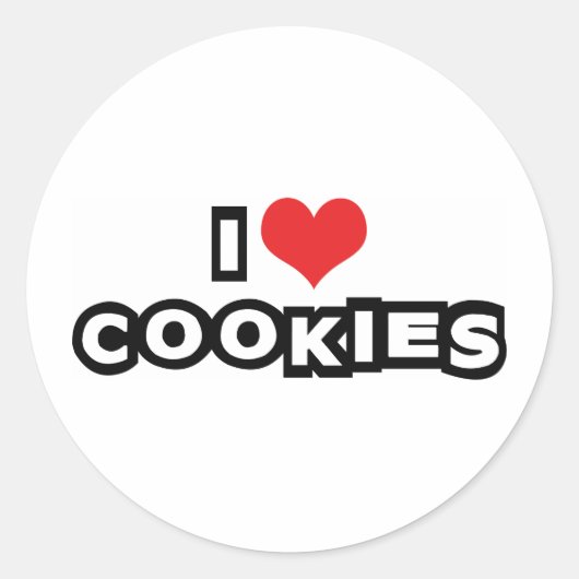 Sticker Rond J'adore les cookies (Devant)