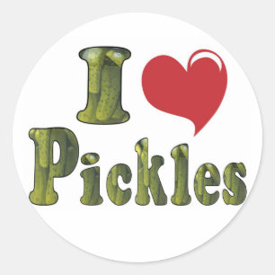 Sticker Rond J'adore les cornichons