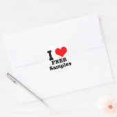 Sticker Rond J'ADORE les échantillons gratuits (Enveloppe)