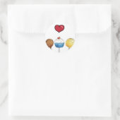 Sticker Rond J'adore les gâteaux (Sac)