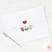 Sticker Rond J'adore les gâteaux (Enveloppe)