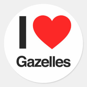 Sticker Rond j'adore les gazelles
