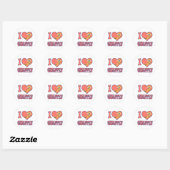 Sticker Rond J'adore les girafes (Feuille)