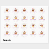 Sticker Rond J'adore les glaces. (Feuille)