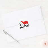 Sticker Rond J'adore les hippopotames (Enveloppe)