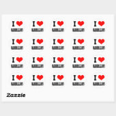 Sticker Rond J'ADORE les marshmallows (Feuille)