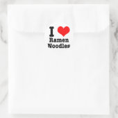 Sticker Rond J'ADORE les nouilles ramen (Sac)