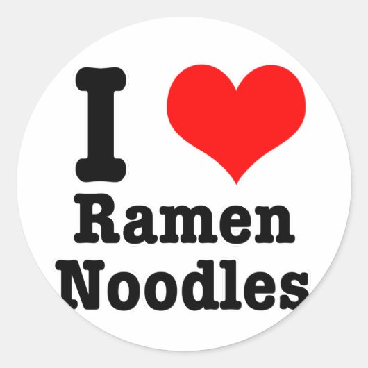 Sticker Rond J'ADORE les nouilles ramen (Devant)