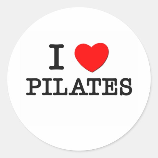 Sticker Rond J'adore les Pilates (Devant)