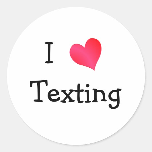 Sticker Rond J'adore les SMS (Devant)